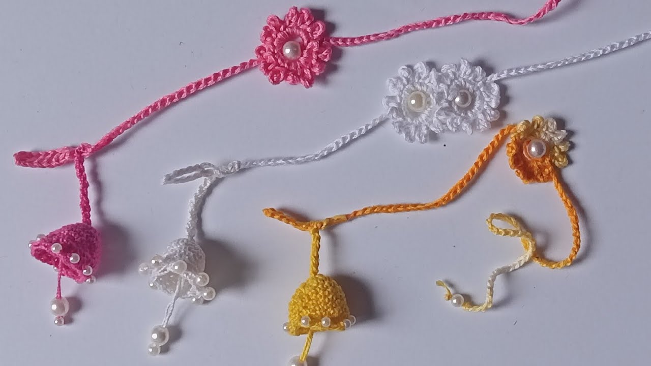 Crochet of a beautiful Rakhi for  girls/Koroshiya se rakhi kaise banaye
