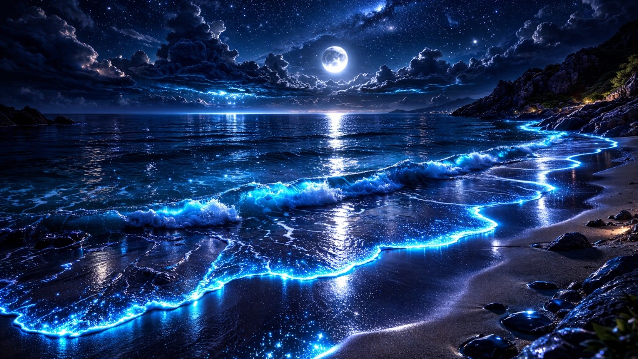 Fall Asleep with Sea Waves🌙 3 Hours Deep Sleep Night Sounds