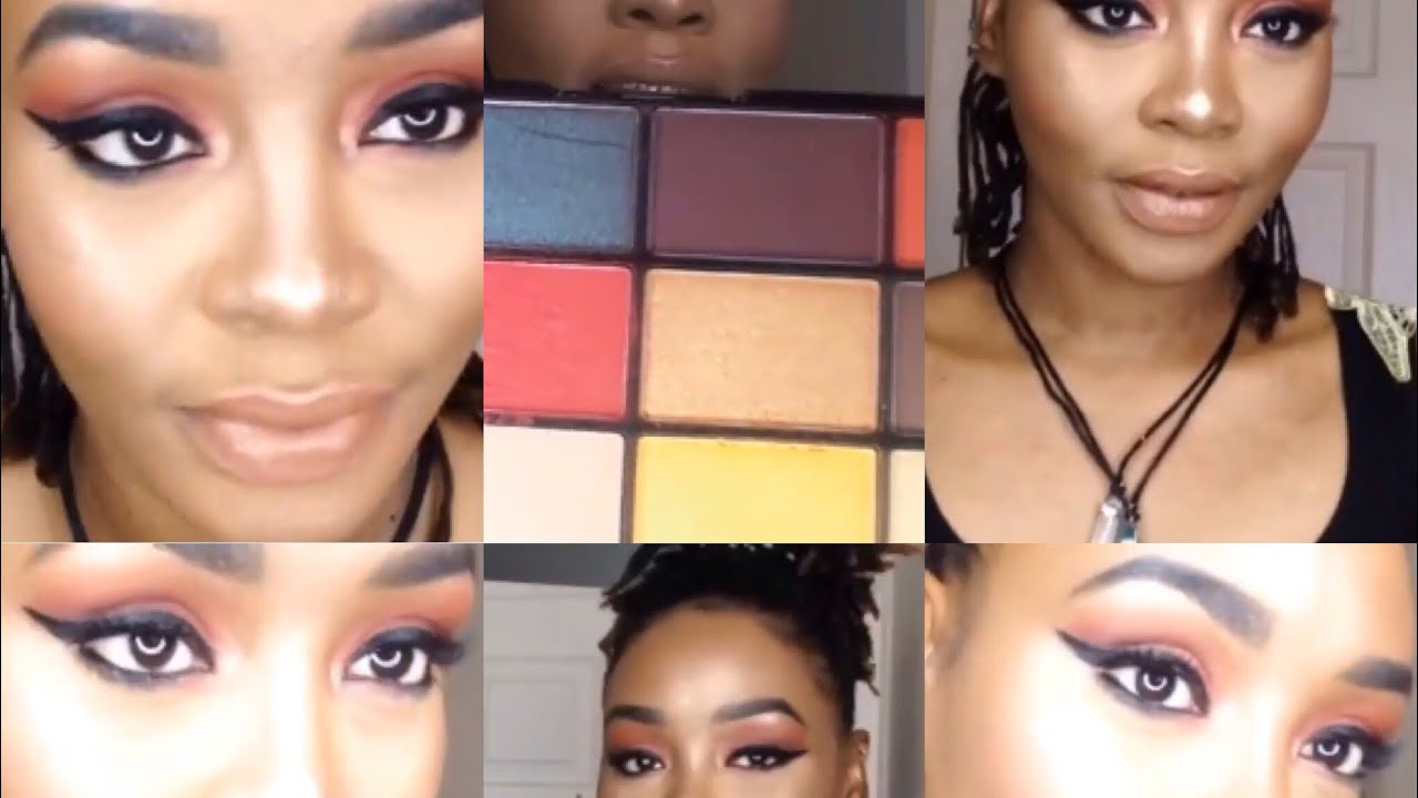 Quick B-day Tutorial ft Nyx FIRE PALETTE❤ BarryM Setting Powder - Red Eyes Nude lips