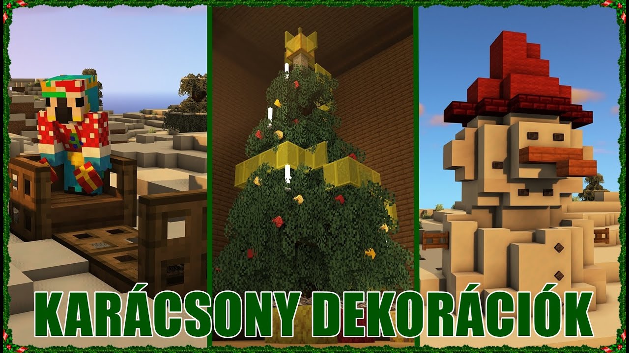 12 KARÁCSONYI dísz a házad köré | Build hack | Minecraft 1.16
