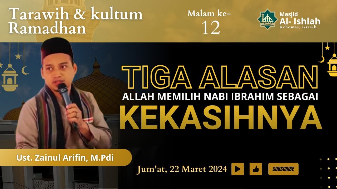Sholat tarawih hari ke DUABELAS. ( Imam & penceramah : Ustadz Zainul Arifin, M.Pdi. )
