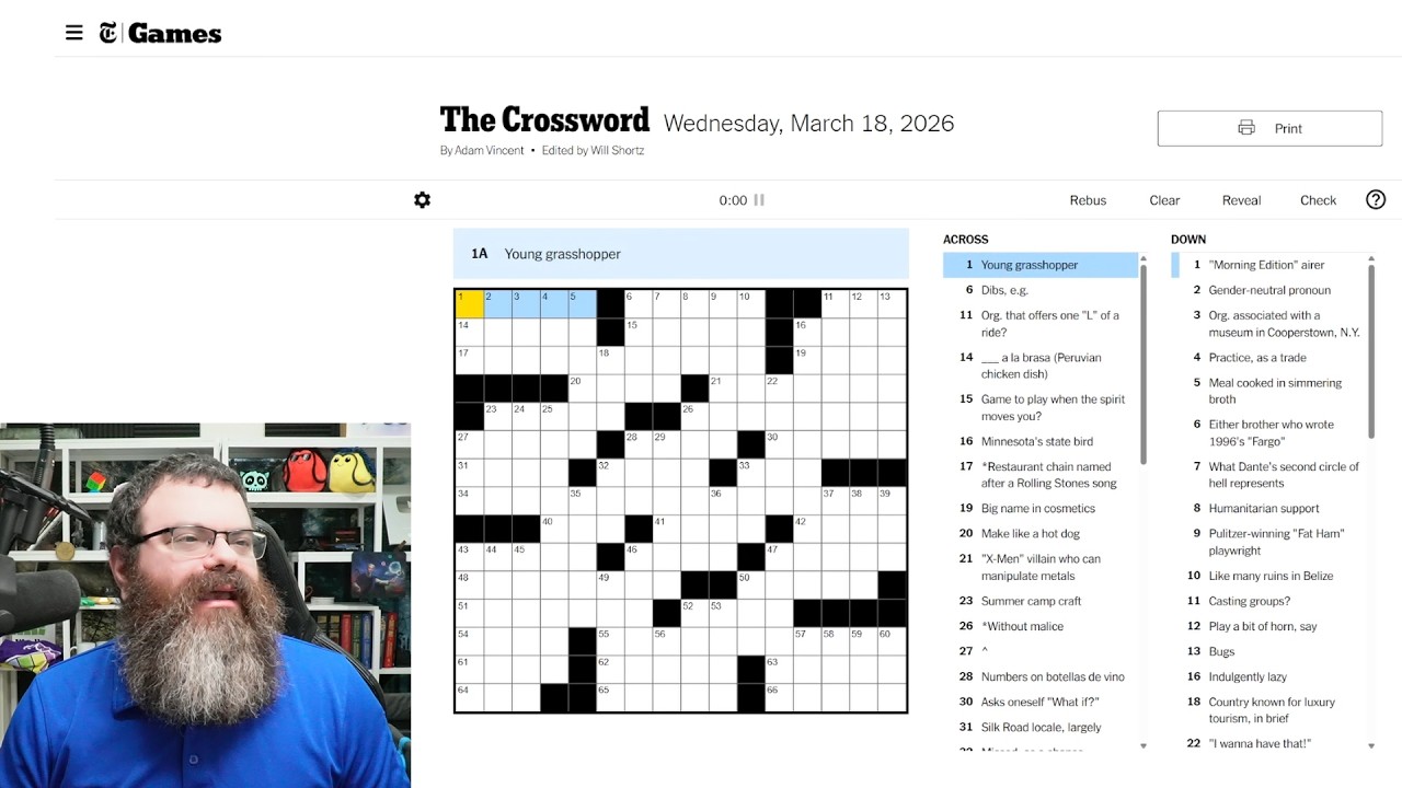 Learning Crossword Week 95 | NYT Crossword Wednesday March 18, 2026