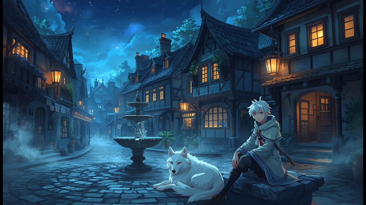 Peaceful Fantasy Village Night 🌙 LoFi Celtic Harp for Study, Relax & Deep Sleep