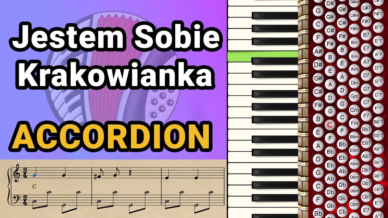 Jestem Sobie Krakowianka Accordion Tutorial | Slow Version | Easy for Beginners