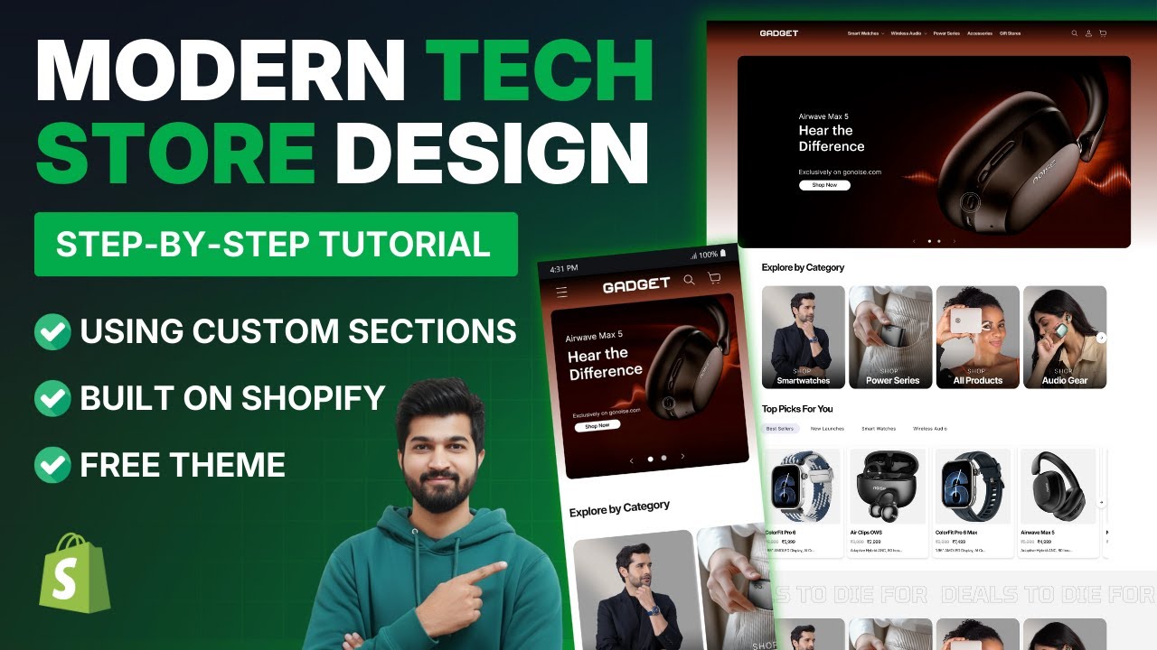 How to Build a Premium Electronics Homepage in Shopify FREE Theme (No App)
