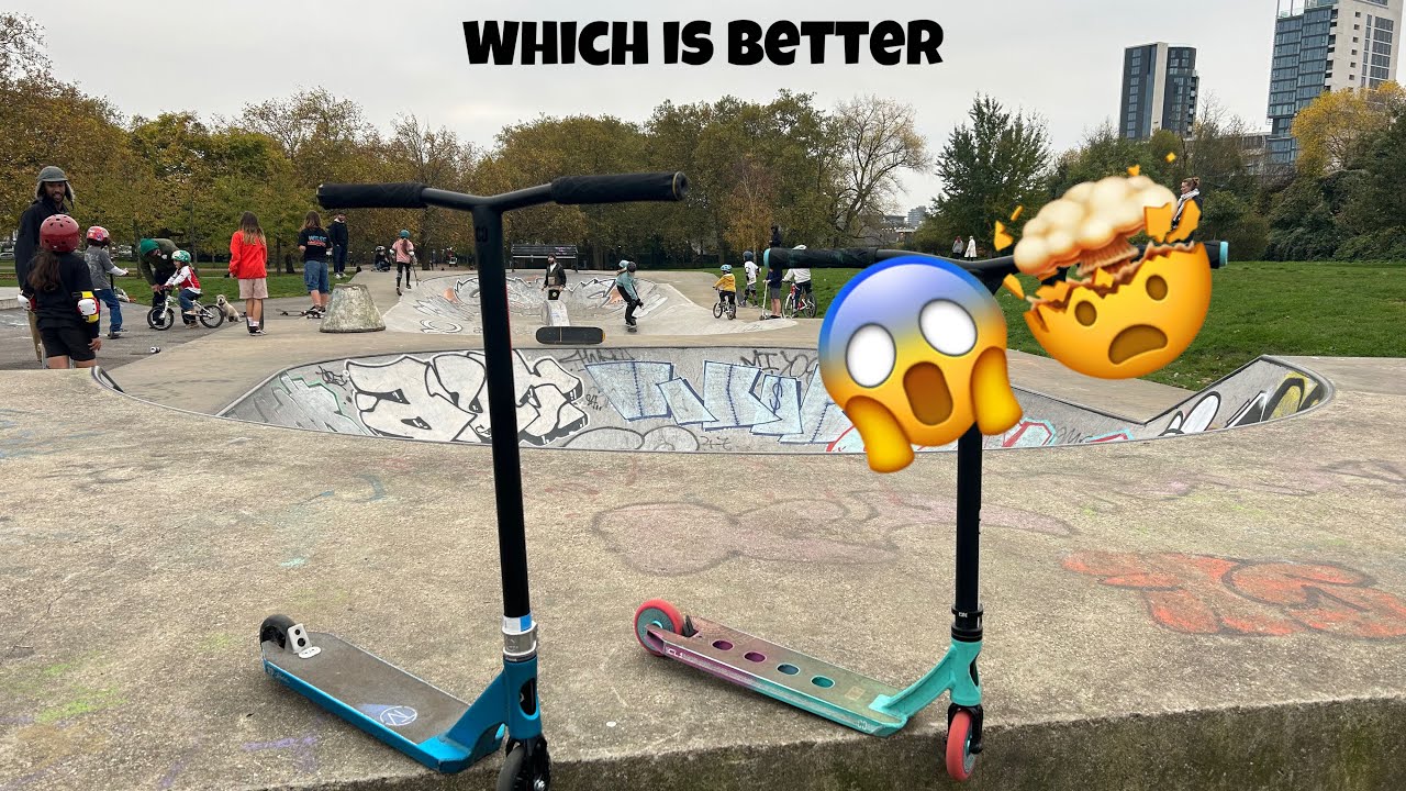 APEX 5 WIDE DECK VS CORE CL1 DECK (which is better!!?😱)    #scooter #skatepark #scootering #fyp