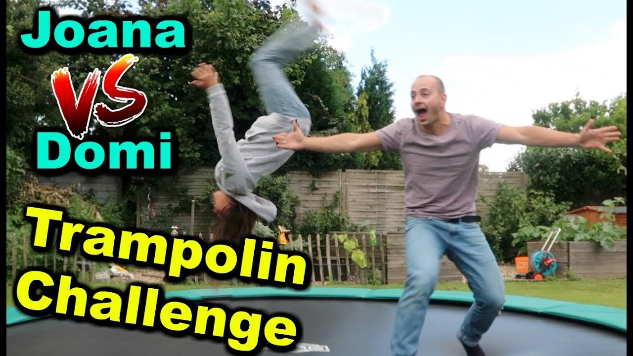 TRAMPOLIN CHALLENGE !! Joana turnt vor - Joana VS Dominik - Joana Maria
