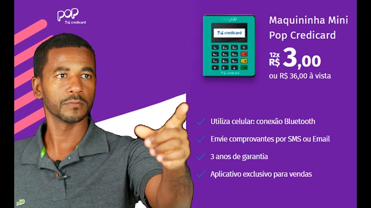 M&aacute;quina de Cart&atilde;o POP MINI Credicard | A Mais Barato do Mercado!