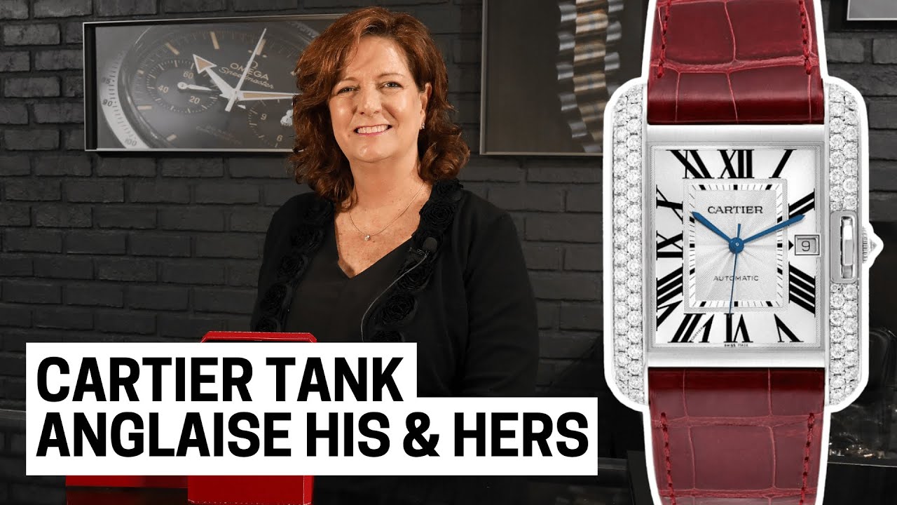 Dazzling Elegance: Cartier Tank Anglaise White Gold Pave Diamond Watches | SwissWatchExpo