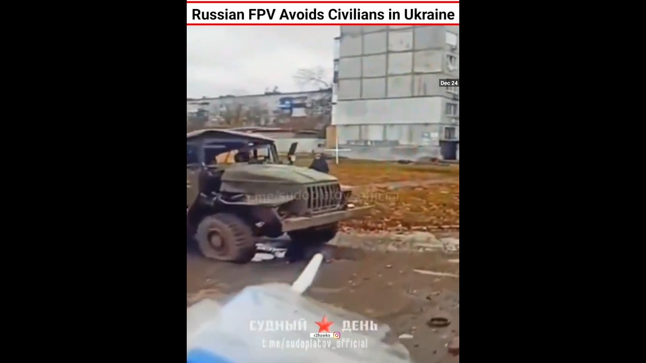 Russian FPV Avoids Civilians in Ukraine #shorts
