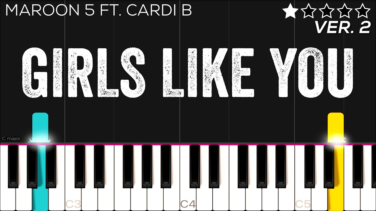 Girls Like You - Maroon 5 ft. Cardi B. | EASY Piano Tutorial
