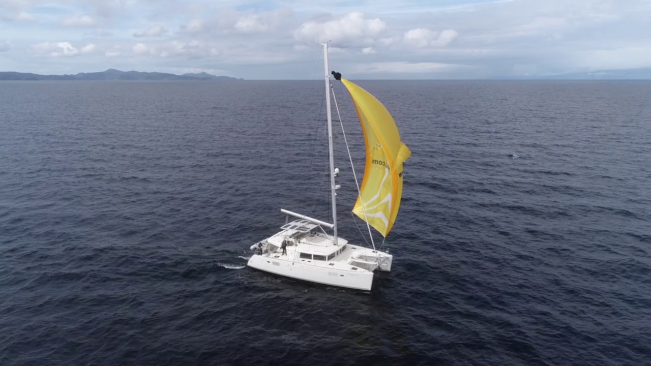Wingaker Spinnaker on Lagoon 450 Magique, Hauraki Gulf, NZ