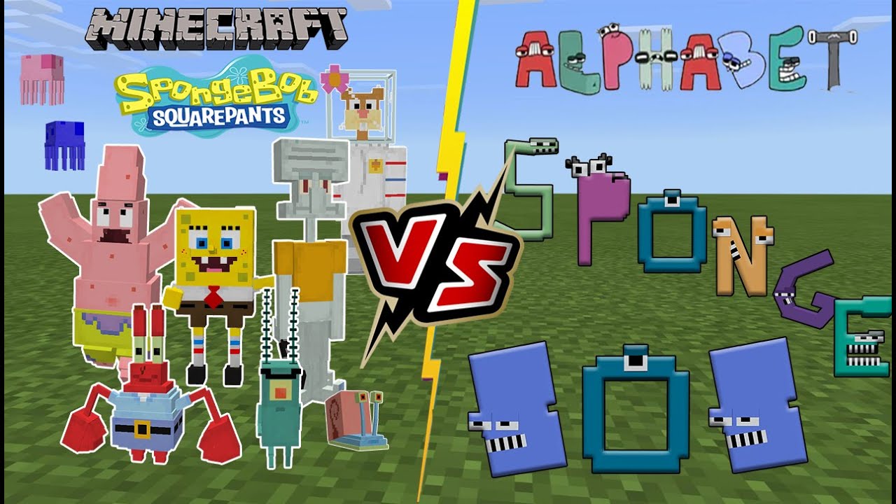 Alphabet Lore VS Spongebob Squarepants [Minecraft PE]