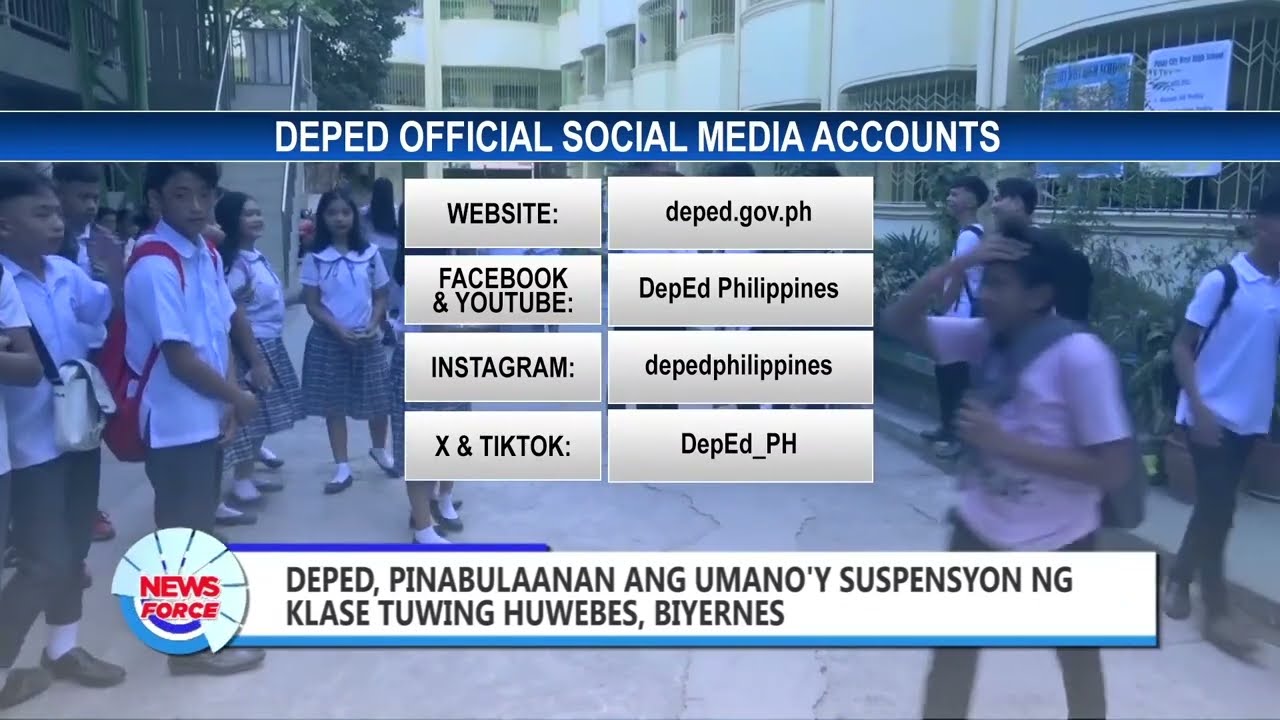 DEPED, PINABULAANAN ANG UMANO'Y SUSPENSYON NG KLASE TUWING HUWEBES, BIYERNES