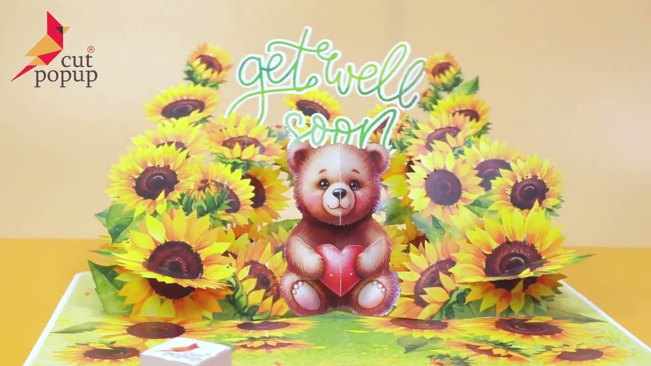 Get well soon card handmade making 3D popup