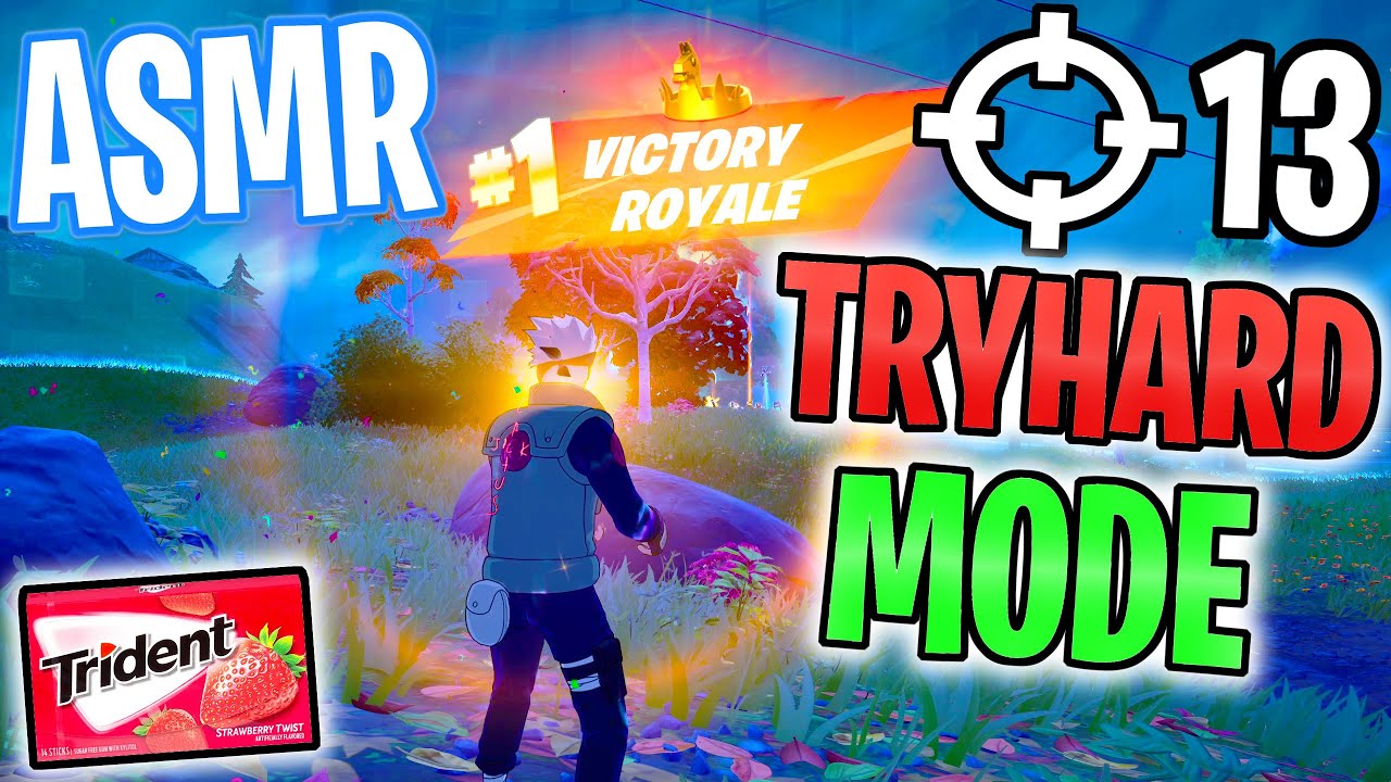 ASMR Gaming 😴 Fortnite Tryhard Mode Win! Relaxing Gum Chewing 🎮🎧 Controller Sounds + Whispering 💤