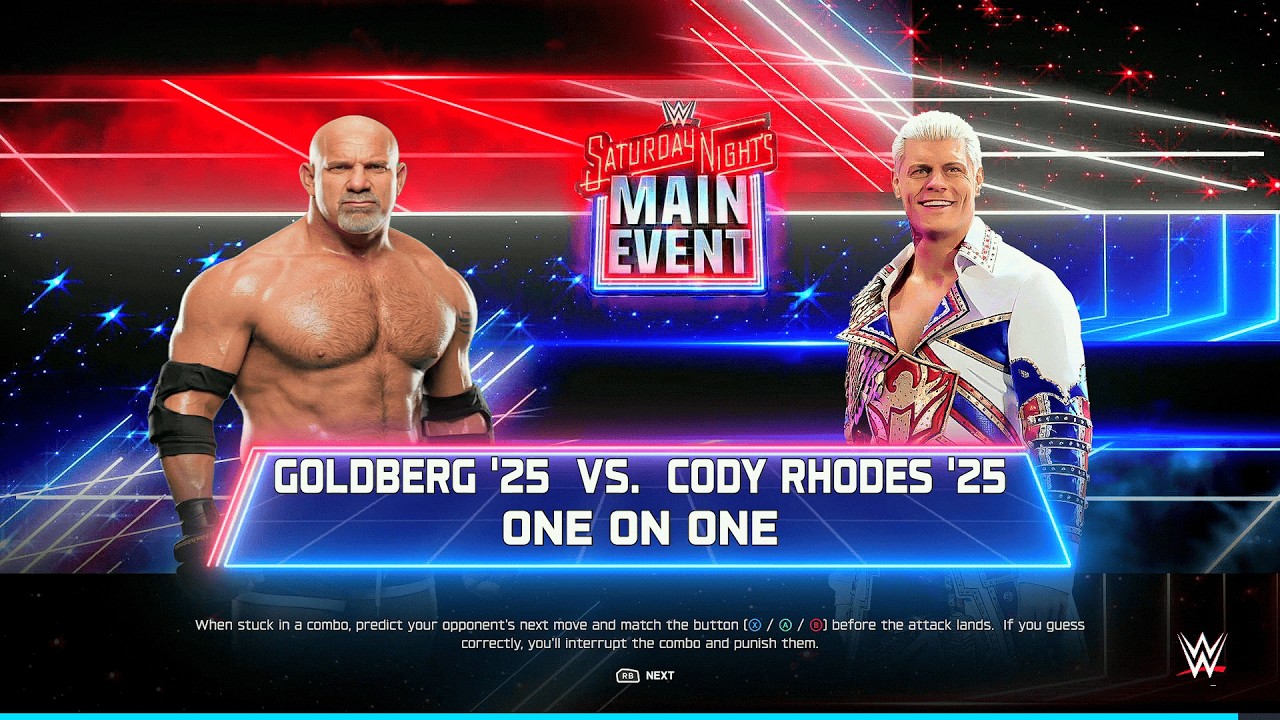 WWE 2K25 — Goldberg vs. Cody Rhodes — The Ultimate Spear vs. Cross Rhodes