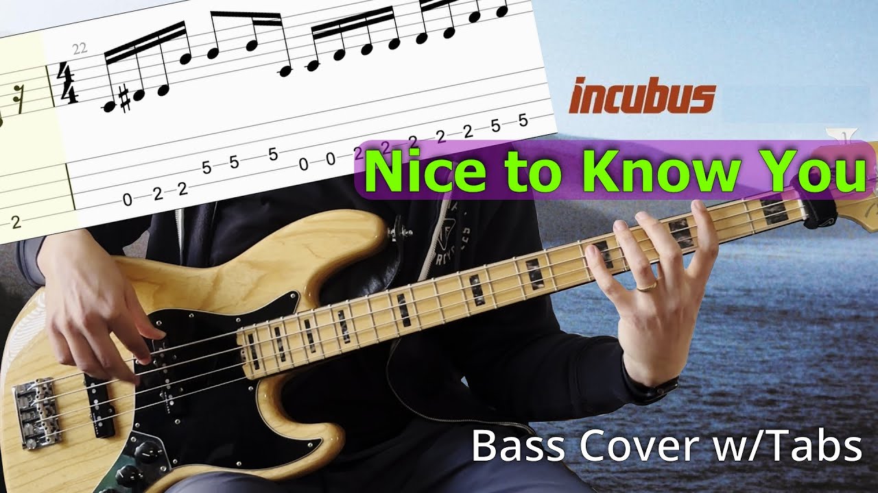 Incubus - Nice to Know You // BASS COVER + PLAY-ALONG TABS