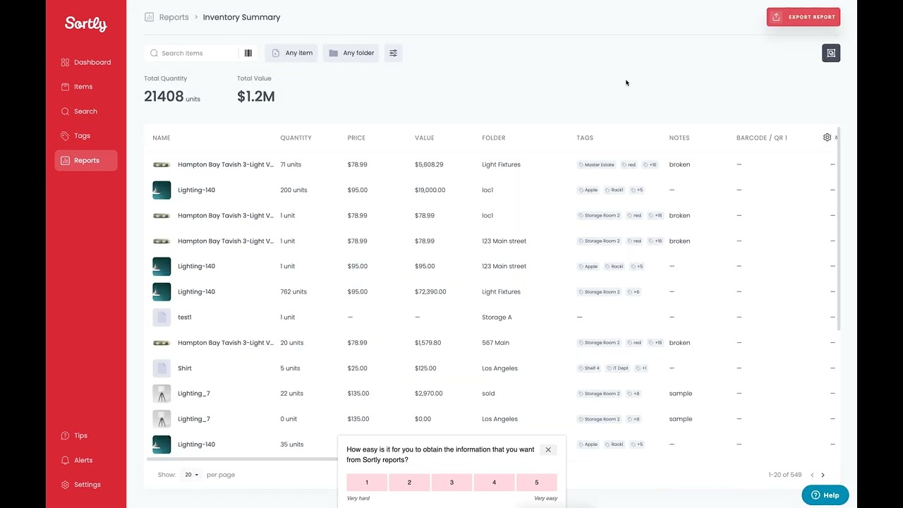 How to Generate Inventory Reports in Sortly