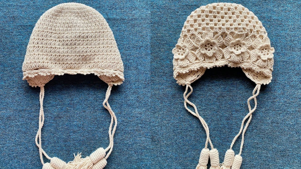 CROCHET HAT| Hướng dẫn móc mũ ghép hoa 2 lớp(phần 1)