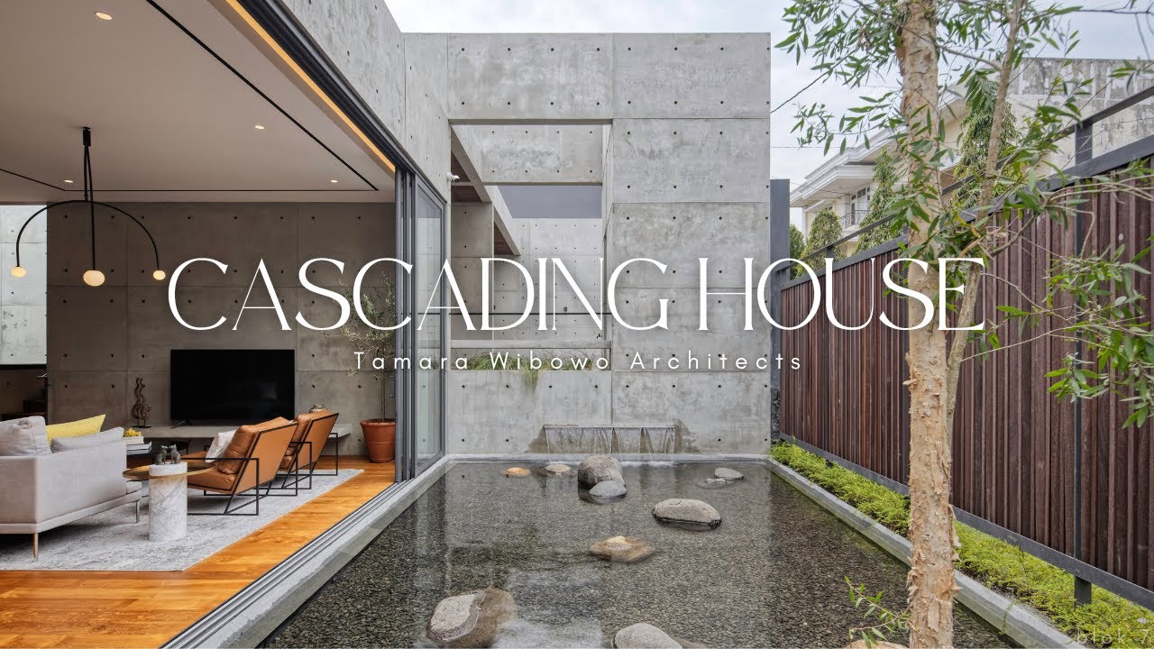 Откройте для себя гармоничное сочетание бетона и дерева в Cascading House