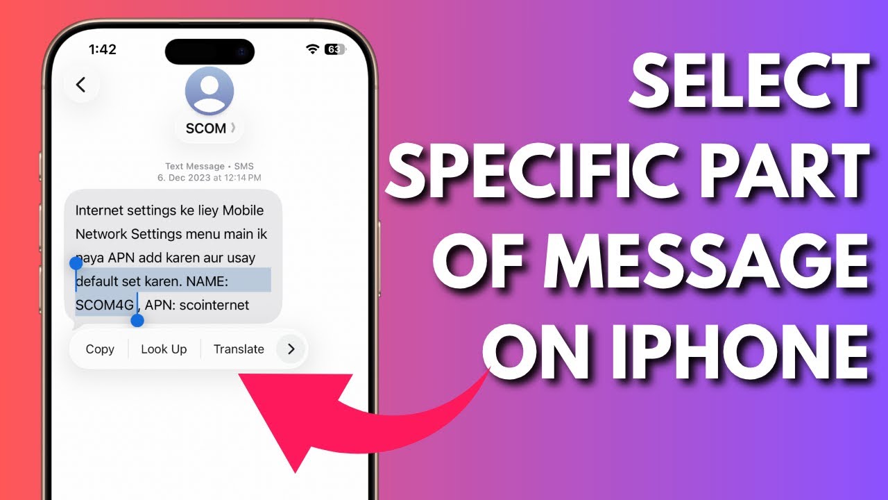 How To Copy A Specific Part Of Message On iPhone