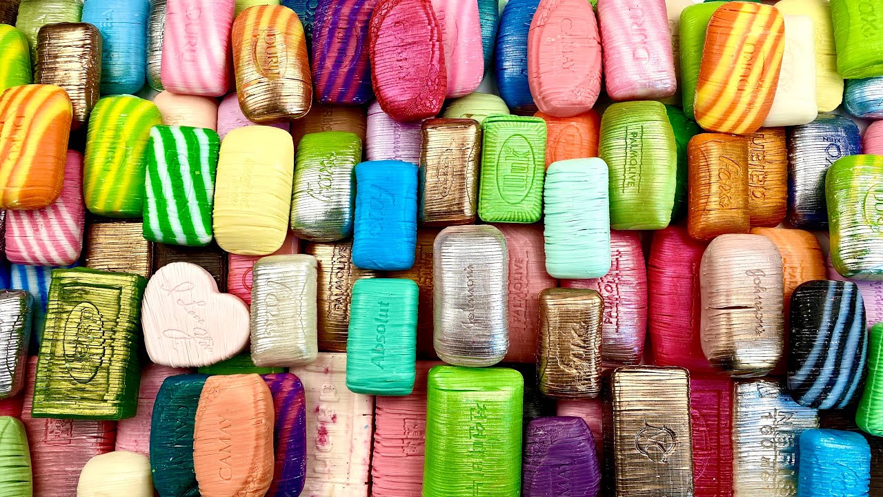 100 peace 🌈 Cutting soap strips 🌈 ASMR soap carving 🌈 Corte de jabón 🌈