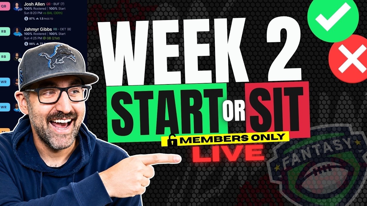 MEMBERS ONLY Start/Sit Advice - Week 2 Fantasy Football 2026 - LIVE Q&A with Kyle 🏈🔥