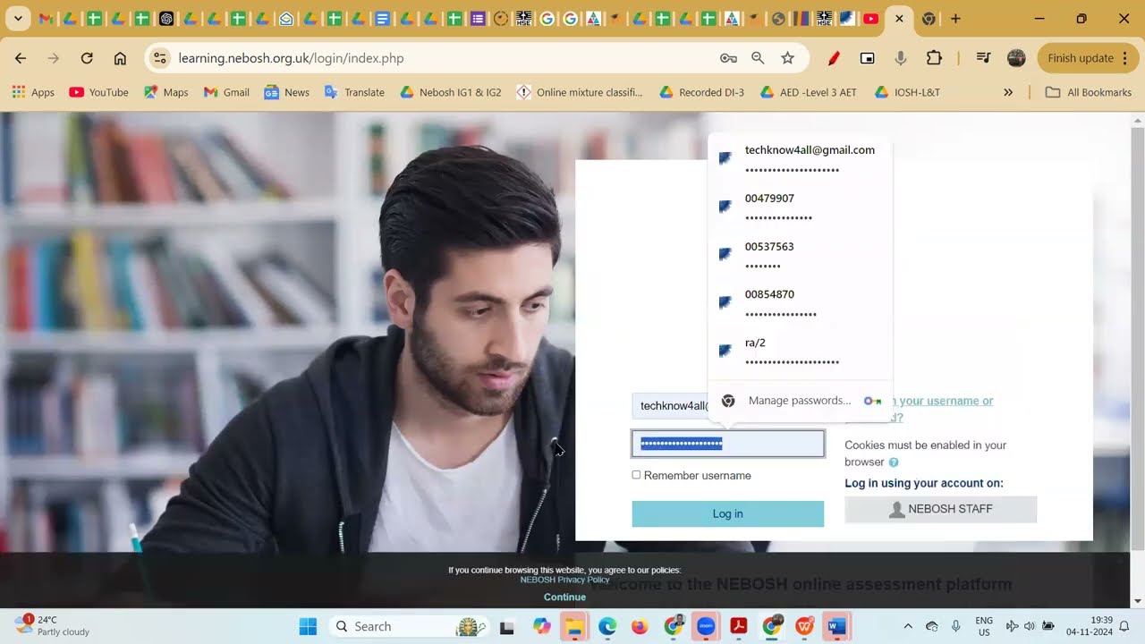 how to login on the day of NEBOSH exam || where to login || IGC exam || Nov 2024 latest video