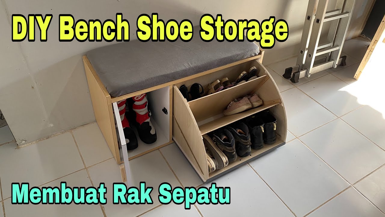 DIY Bench Shoe Storage - How to build - Membuat Rak Sepatu