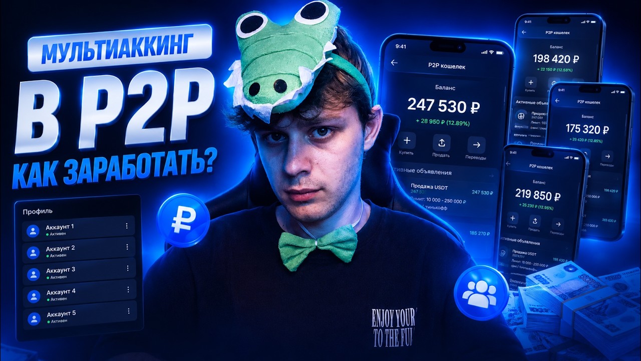 МУЛЬТИАККИНГ🔥 КАК ЗАРАБОТАТЬ В Р2Р АРБИТРАЖЕ?