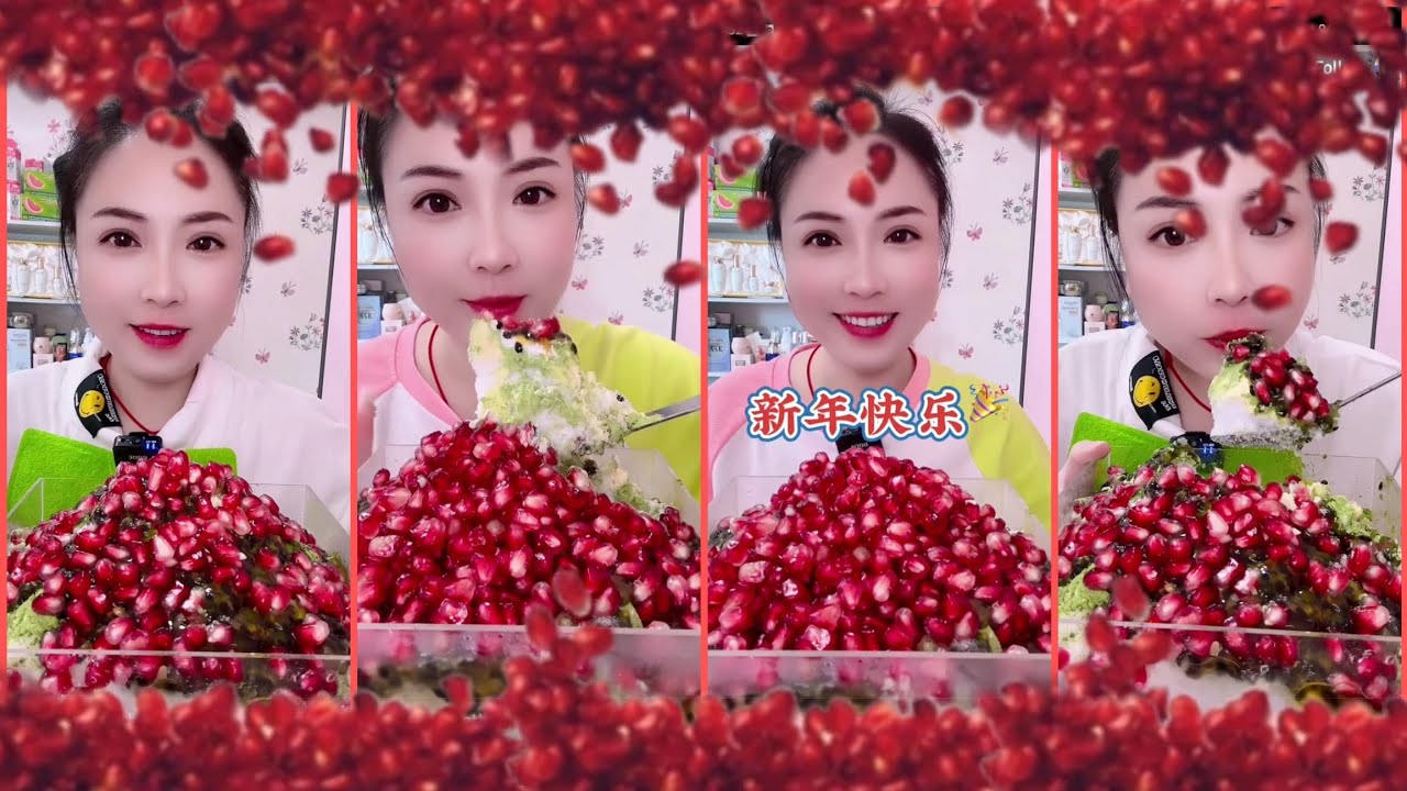 ❤️🧊 A5231 | Shaved Ice Eating with Pomegranate Seed