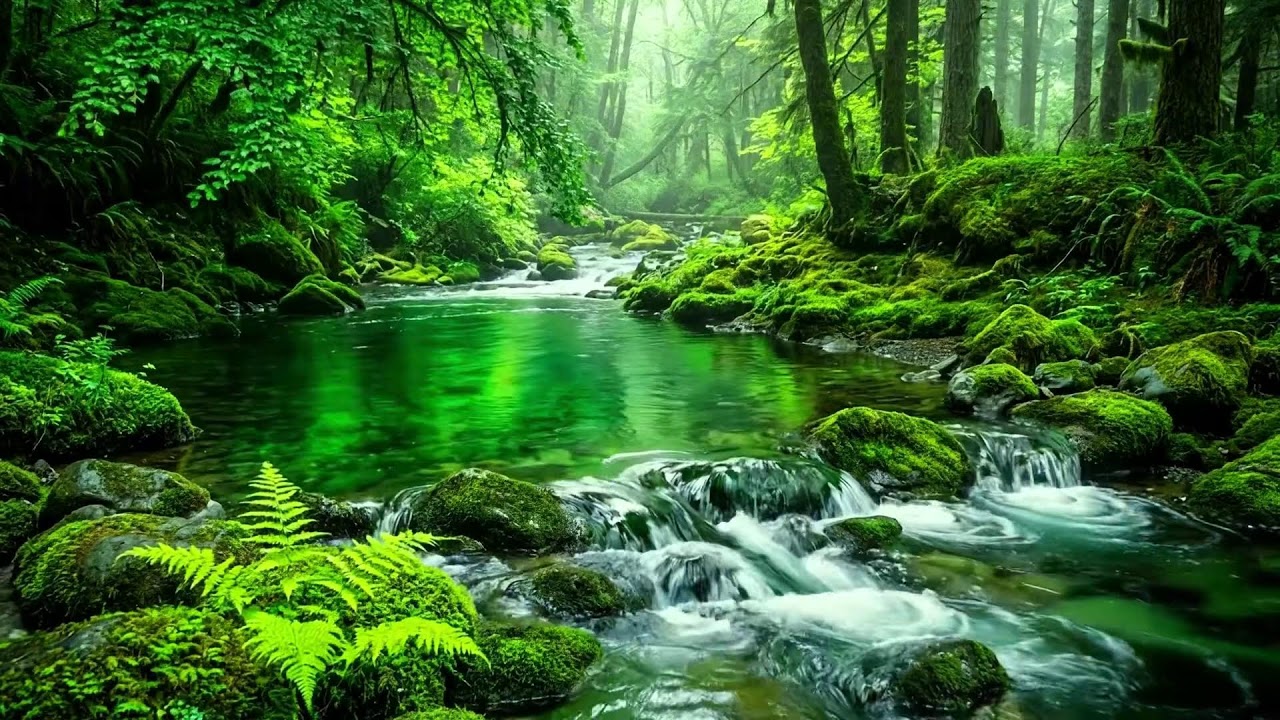 Mountain Stream and Birds Singing, Gentle Nature White Noise to Forget Stress and Sleep Deeply