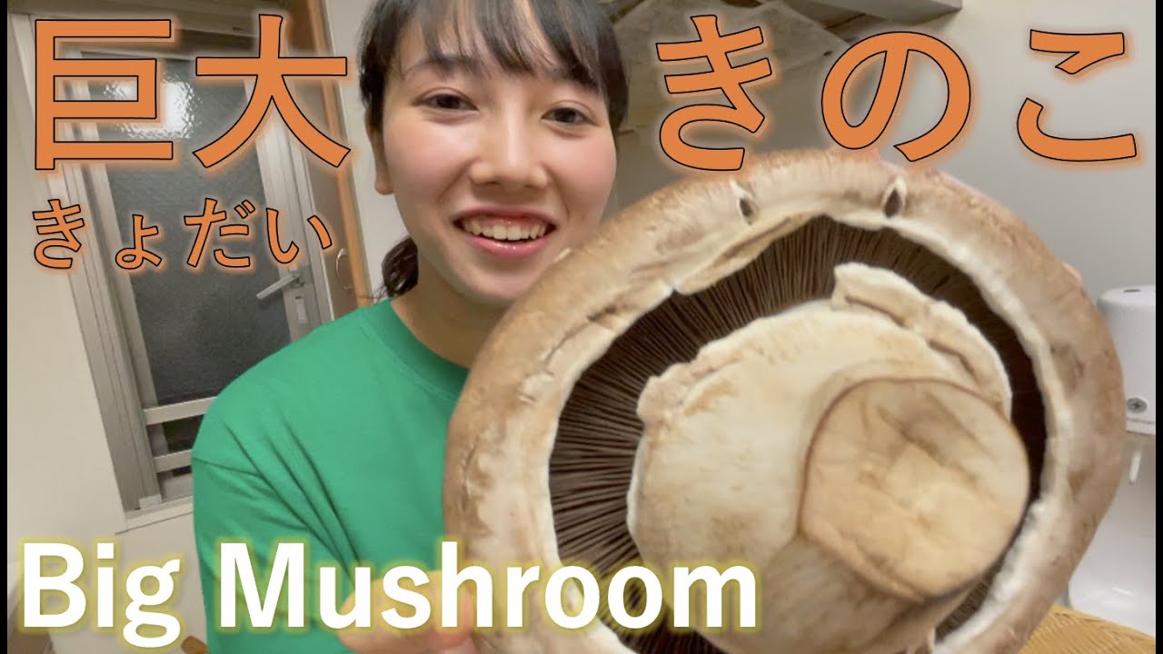 I cook and eat Big Mushroom!!-超巨大(ちょうきょだい)マッシュルームキノコ