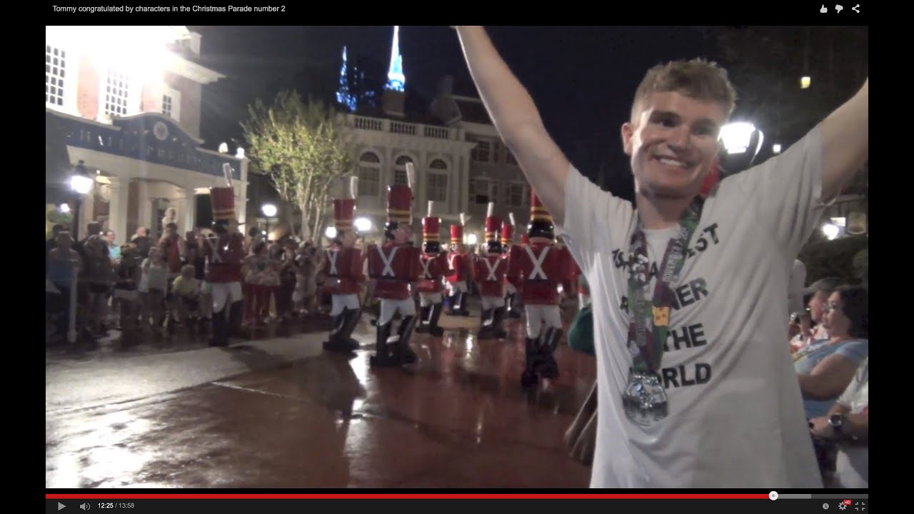 Tommy in rain at 2nd Christmas Parade November 8 2015 Once Upon a Christmas Parade