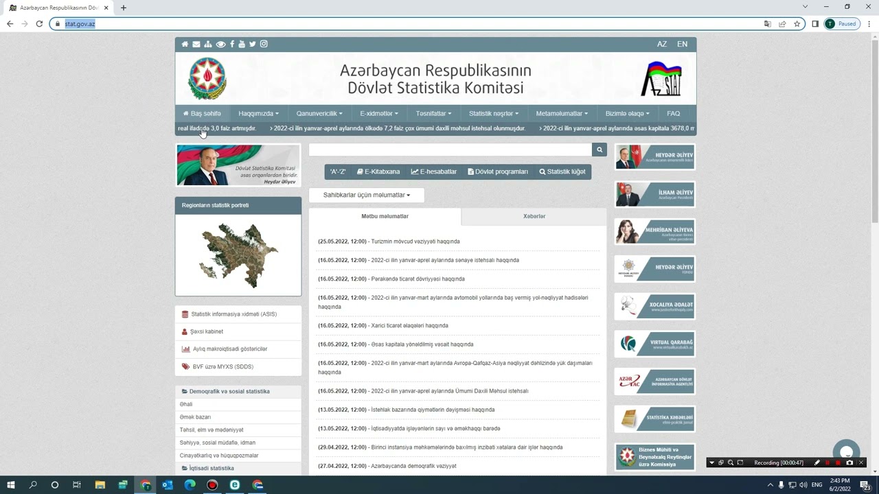 Statistik məlumatların (göstəricilərin) verilməsinə dair video təlimat.
