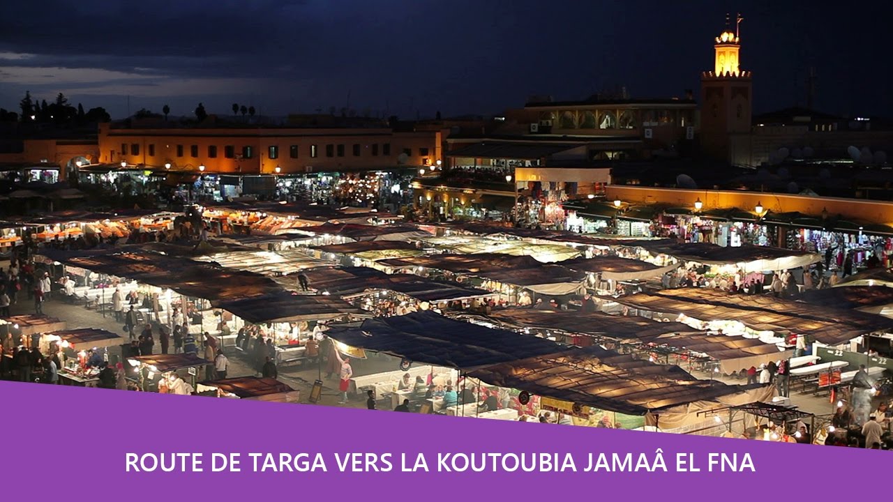 Balade voiture 🚘 Route de Targa vers la Koutoubia Jamaâ El Fna Marrakech Maroc
