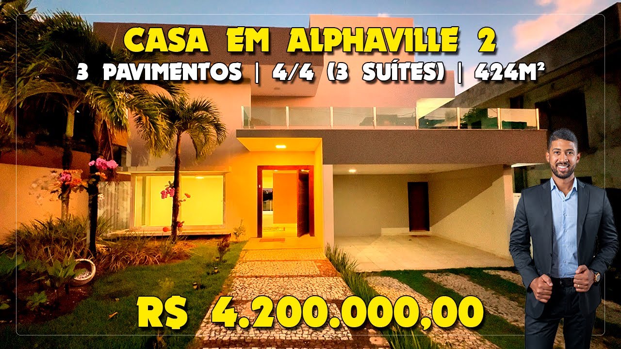 VENDA E LOCA&Ccedil;&Atilde;O - CASA ALPHAVILLE 2 SALVADOR COM 3 PAVIMENTOS | 4/4 (3 SU&Iacute;TES) 424M&sup2;