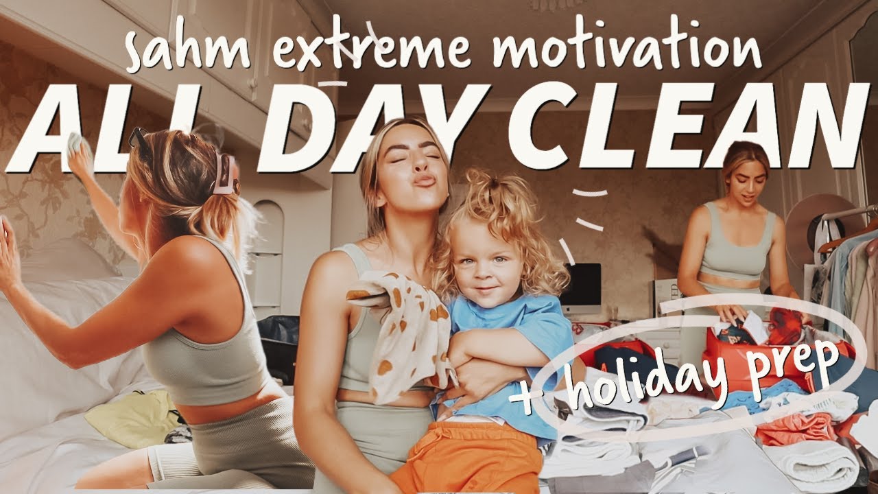 EXTREME CLEAN + HOLIDAY PREP VLOG / sahm ditl with toddler entire house cleaning routine