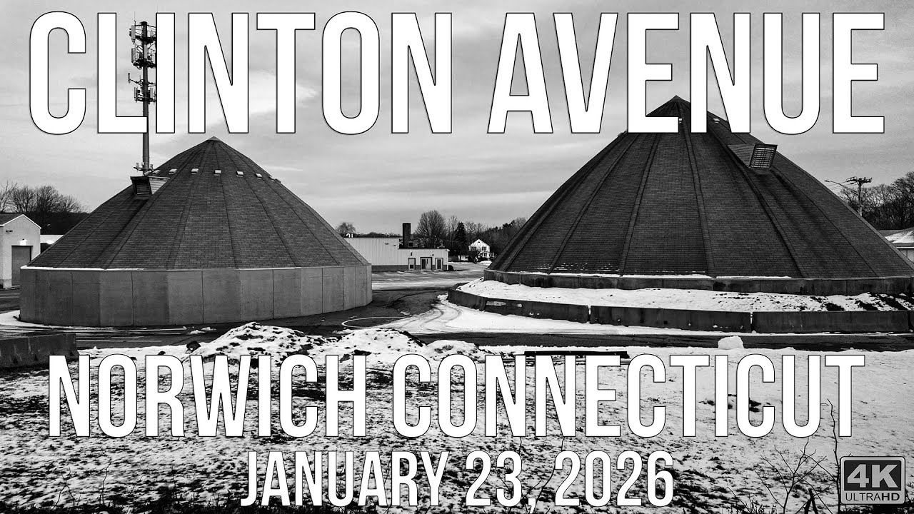 Clinton Avenue Norwich, Connecticut | Black & White Street View | 4K