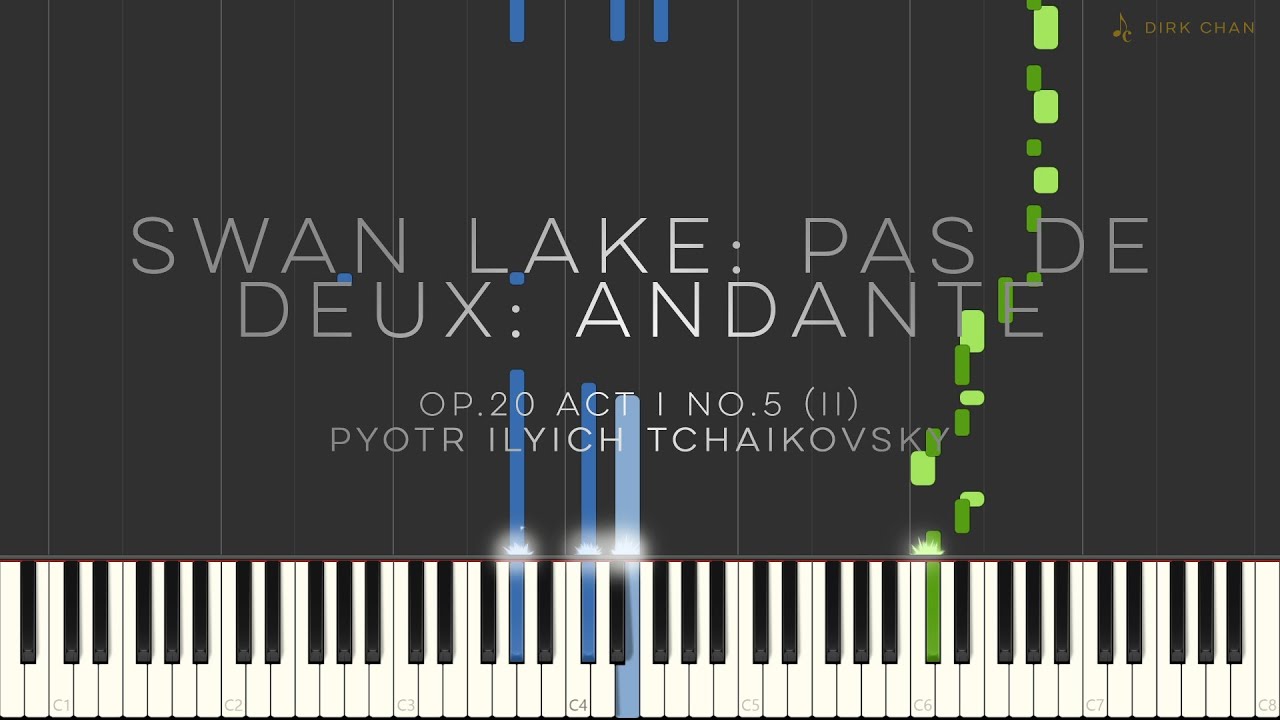 Swan Lake Black Swan Pas De Deux Piano Tutorial (Synthesia) Op.20 Act 1 No.5 Tchaikovsky Odile
