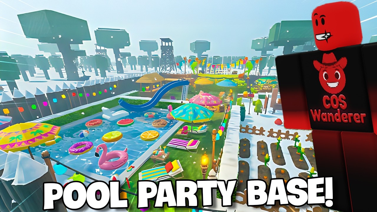 I Built the Ultimate Pool Party Base in 99 Nights in a Forest!