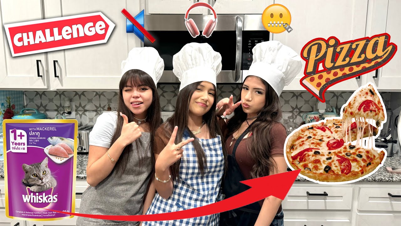 Мы приготовили безумную ПИЦЦУ 🍕 (Челлендж) С завязанными глазами, немые и глухие с моими СЕСТРАМИ...