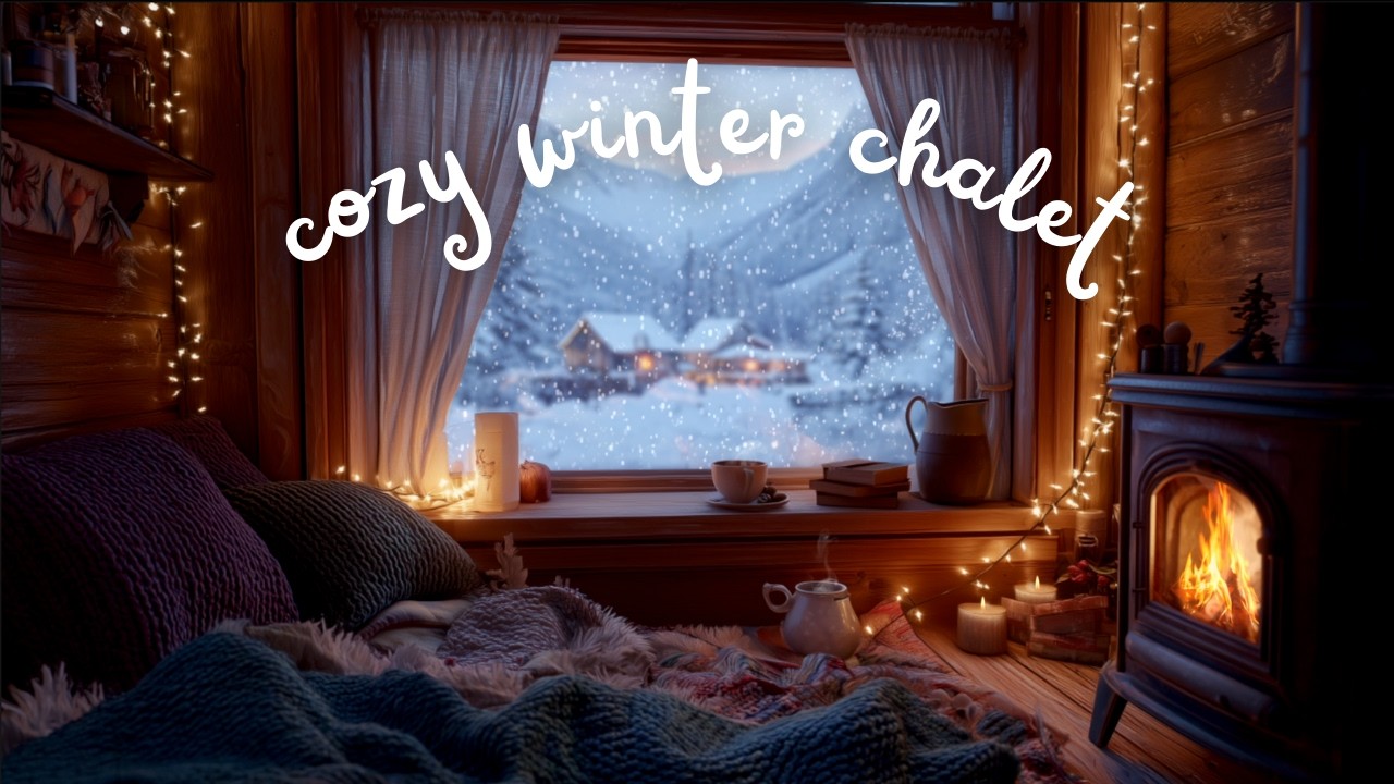 Cozy Moments at the Cabin 🔥 Fireplace & Snow Ambience