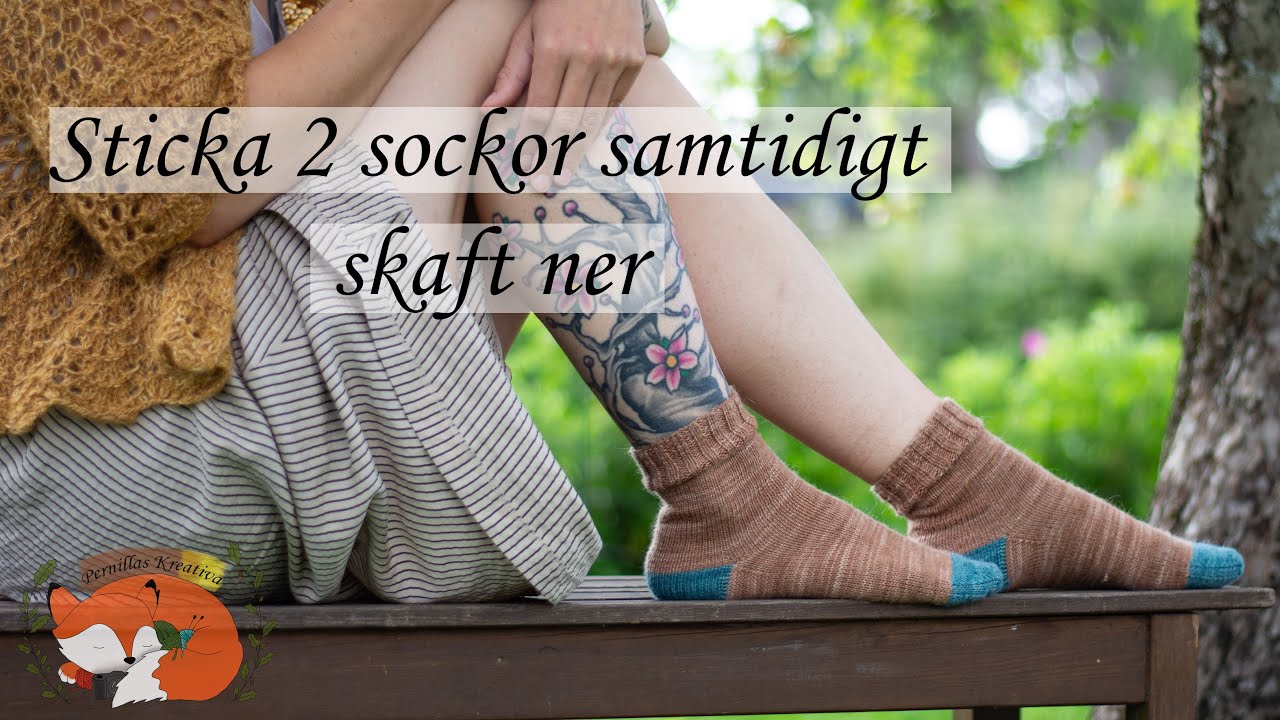Sticka 2 sockor samtidigt på rundsticka, SKAFT-NER