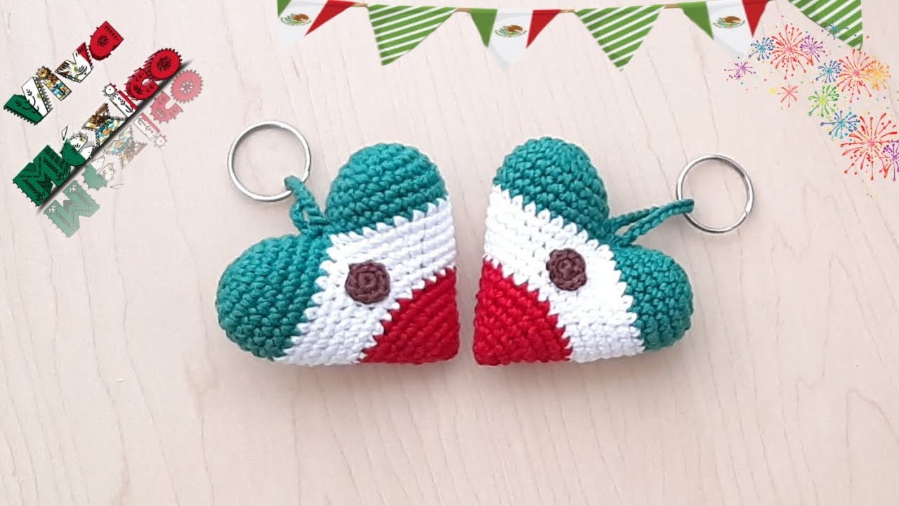 🇲🇽 LLAVERO CORAZÓN PATRIO TRICOLOR / TUTORIAL PASO A PASO  🇲🇽