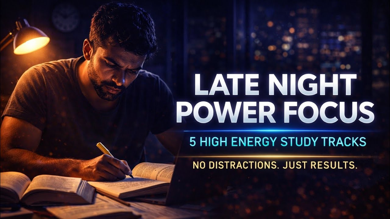 LATE NIGHT POWER FOCUS 📚🔥 5 High Energy Study Motivation Tracks | No Distractions