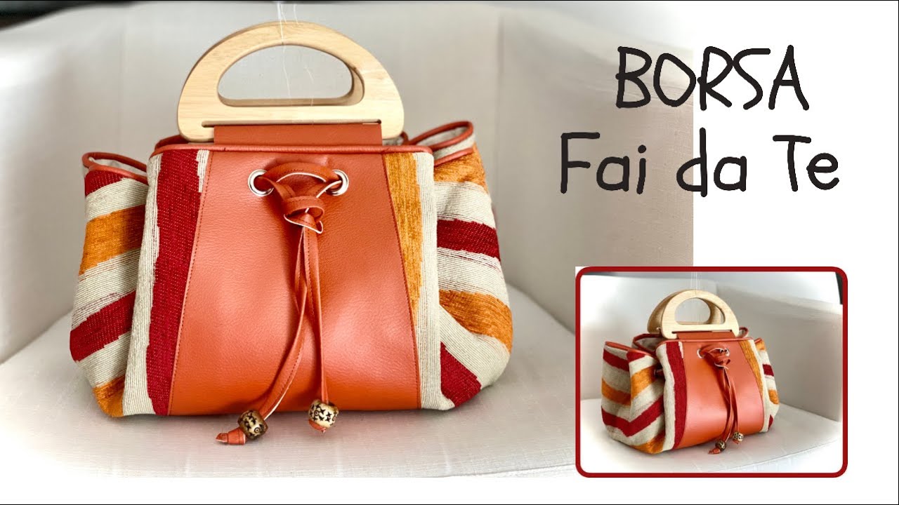 Tutorial BORSA a SECCHIELLO fai da te in tessuto | DIY How to sew a fabric bucket BAG