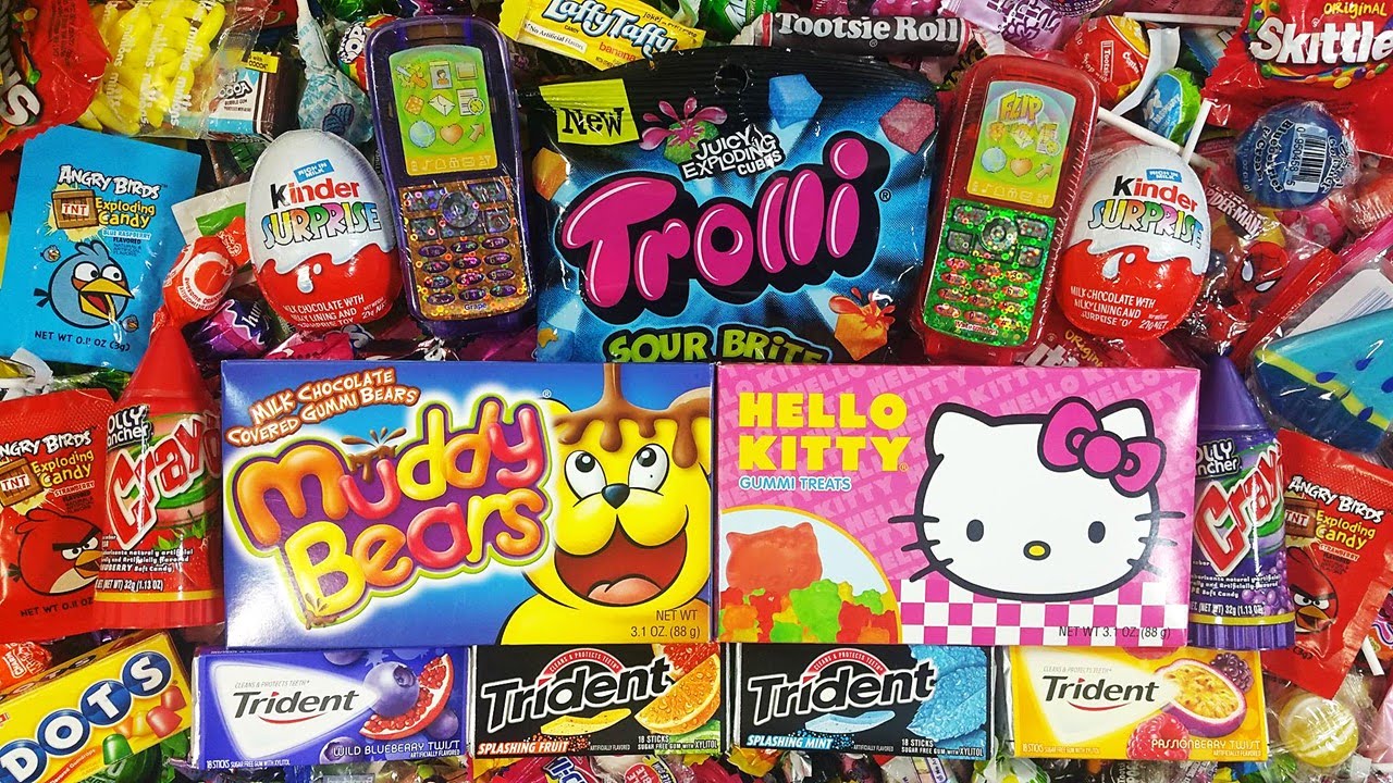 Oui Oui Детская песенка с конфетами Hello Kitty ИЗУЧАЙ ЦВЕТА с конфетами