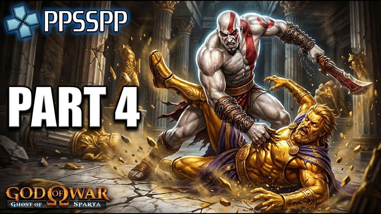 God of War: Ghost of Sparta Part 4 (PSP) | Kratos faces King Midas | Gameplay Walkthrough PPSSPP